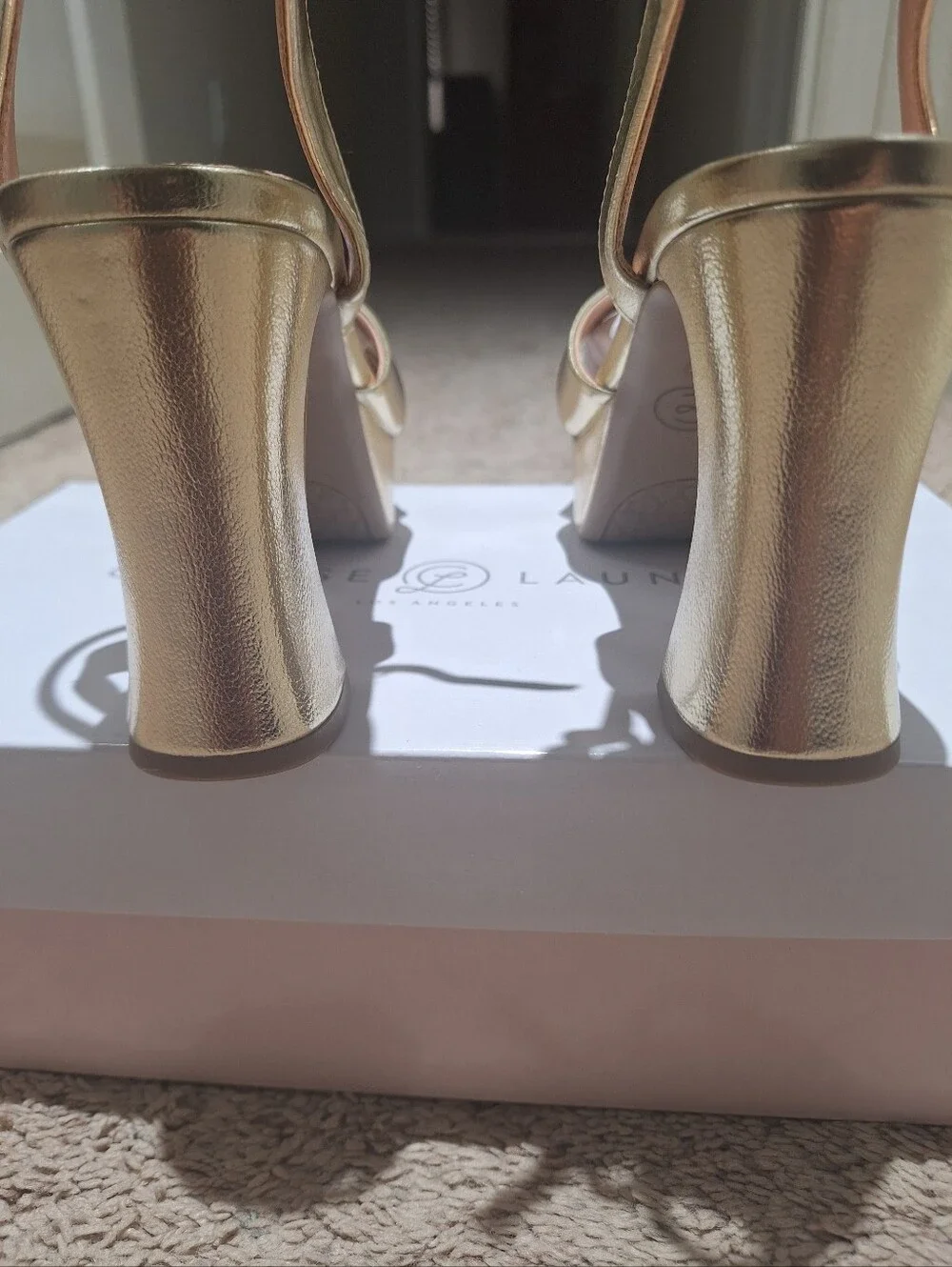 Chinese Laundry Thorie Gold Sandal Heels (6.5)